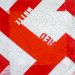 Draw The Line- (Verbal no.43). Blackboard paint en letter transfer tekst op transparante vuilnis (puin)zak Red White District Verbal no. 40- 2019