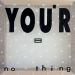 Your No- Thing - Nothing - Verbal no.29. Characters from plastic bag 'Yourz' and plastic object on lace curtain- 2019. 30x 30 x 2,5 cm Your No- Thing- Nothing- 2019- verbal no.29