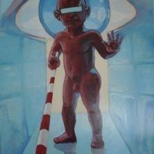 Little Brother, uit de serie Vreemde perspectieven. Acryl op MDF, 70b/1.10h Particulier bezit, Medemblik
